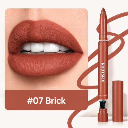 👄RootsFix 2-in-1 Matte Lip Crayon Lipstick & Liner