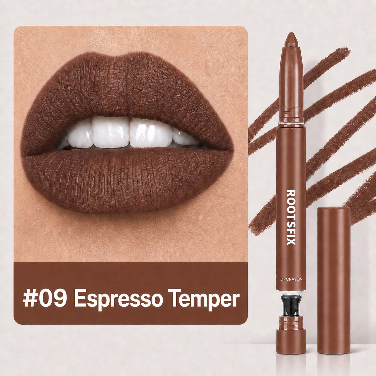 👄RootsFix 2-in-1 Matte Lip Crayon Lipstick & Liner